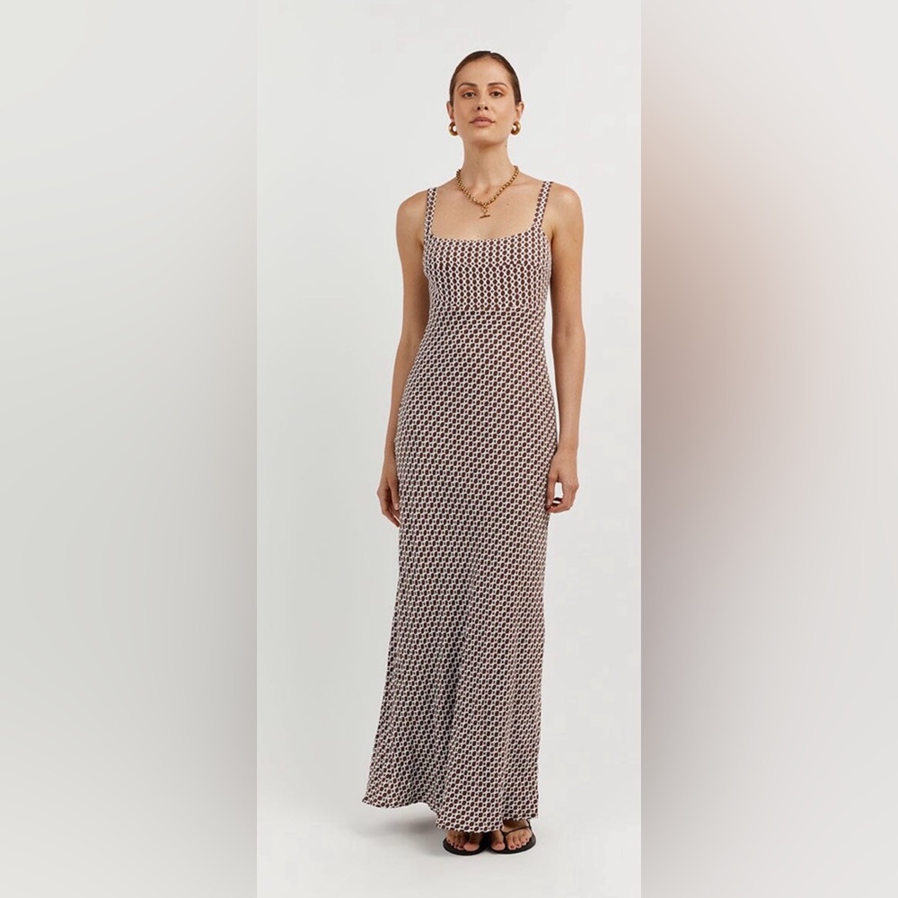 NWT DISSH Ruby Mahogany Chain Maxi Slip Dress | Size 8
